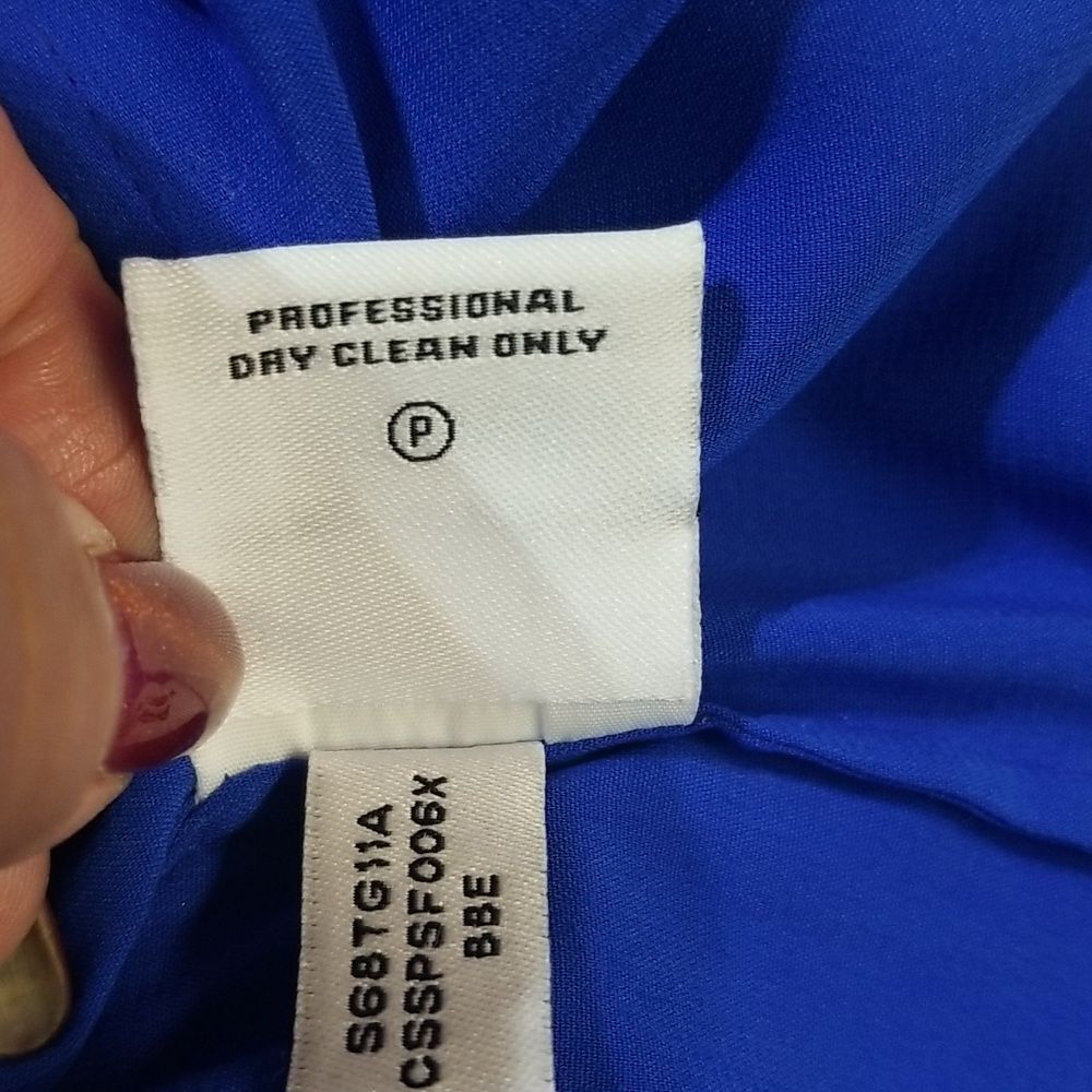 Calvin Klein Tie Neck Sleeveless Blue Blouse Size Small - Picture 7 of 8
